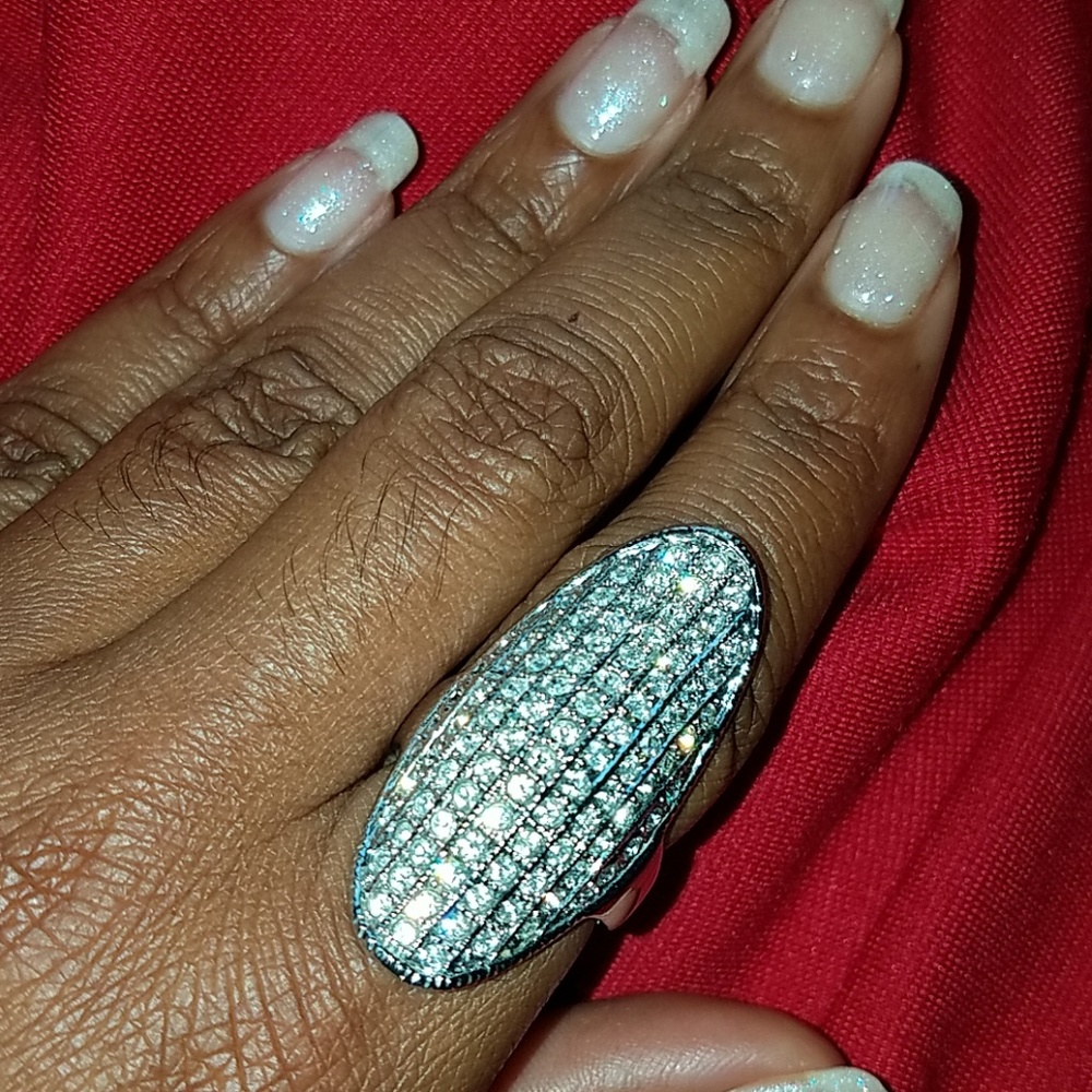 Rhinestone cocktail ring
